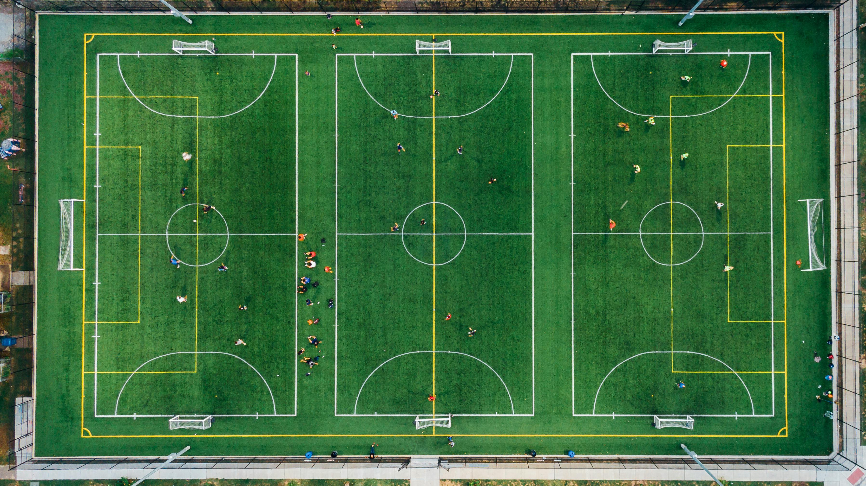 Footbal field with players